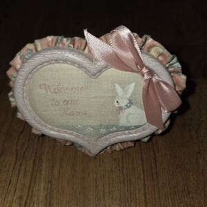 Welcome To Our Home 80's Country Cottagecore Needlepoint Bunny